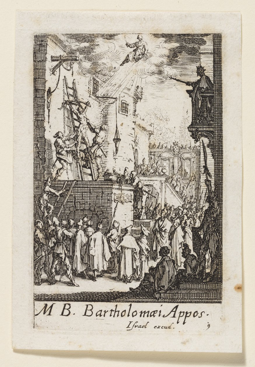 Bartholomeüs de Apostel (Bartholomaei Apost.) door Jacques Callot