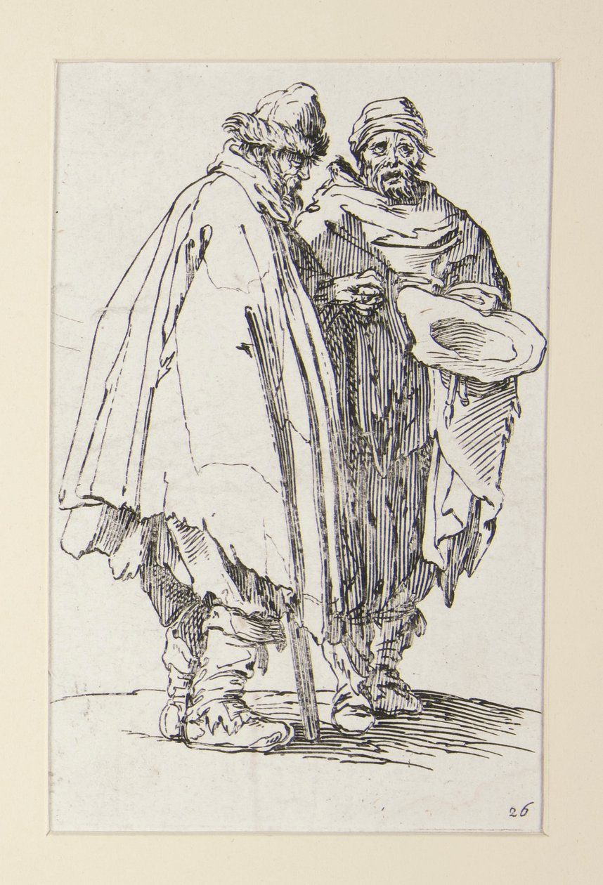 Blinde man en zijn metgezel, uit De bedelaars door Jacques Callot