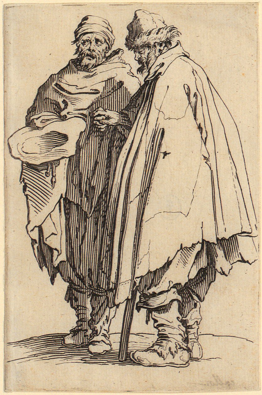 Blinde man en zijn metgezel, blad 8 van de reeks "De bedelaars" door Jacques Callot
