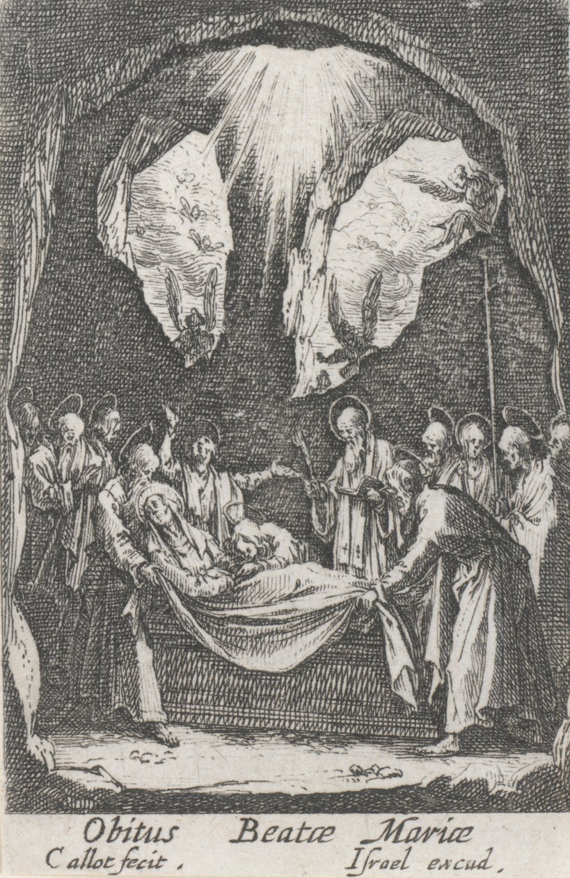 Begrafenis van de Maagd, nr. 12 uit Het Leven van de Maagd door Jacques Callot