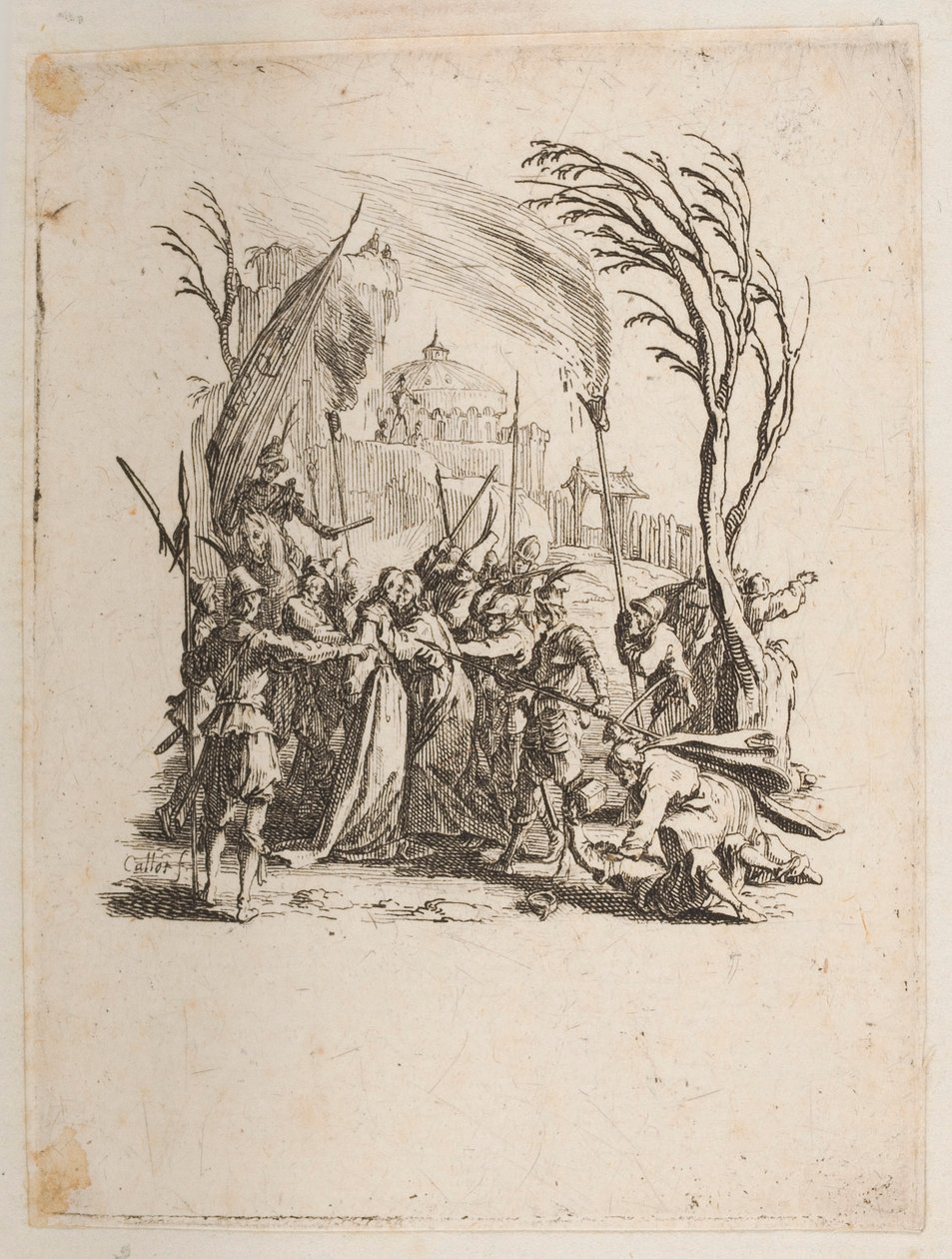Christus overgeleverd aan de Joden, nr. 4 van 11 uit La Petite Passion door Jacques Callot