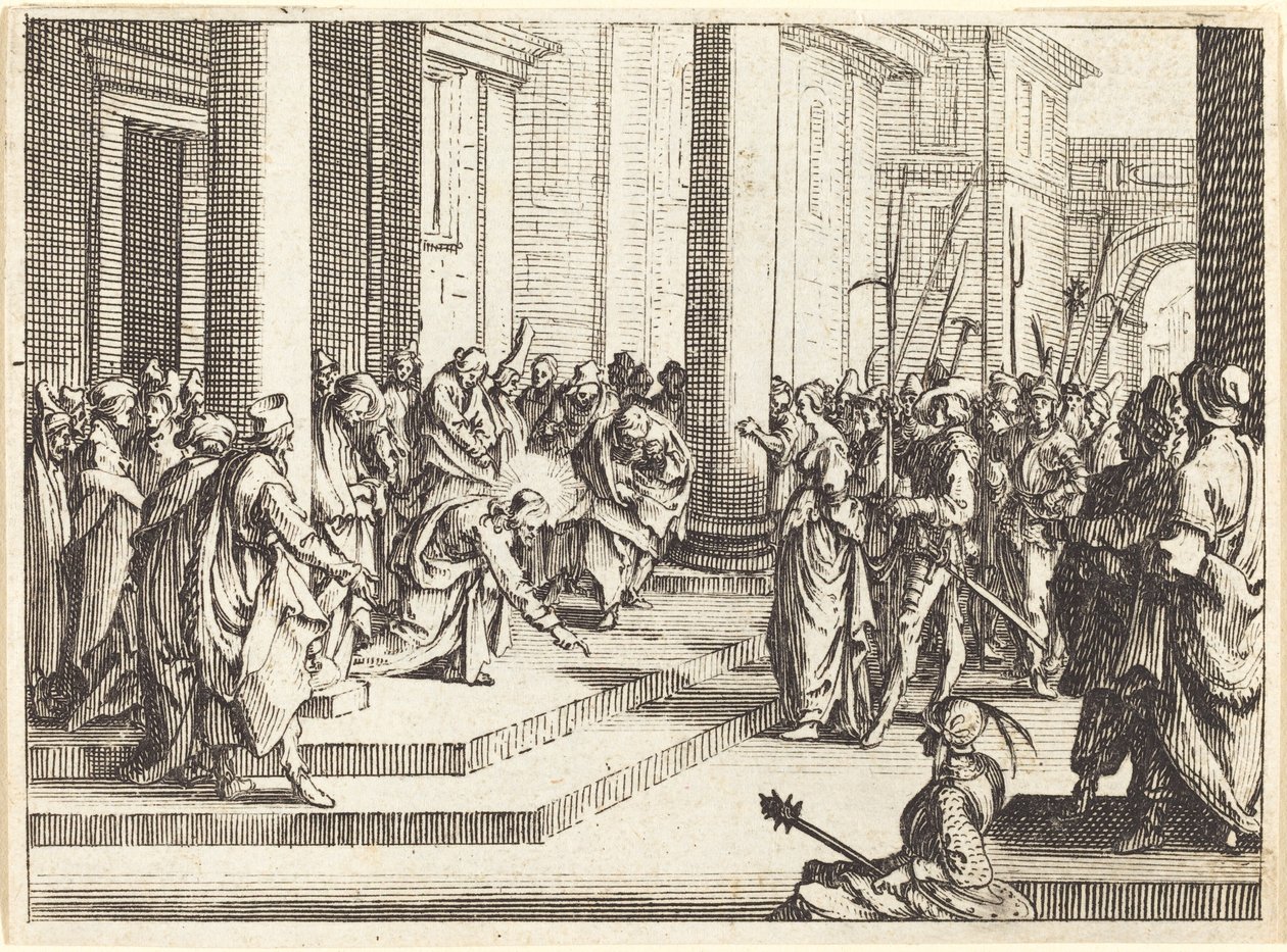 Christus en de Vrouw Betrapt op Overspel, 1635 door Jacques Callot