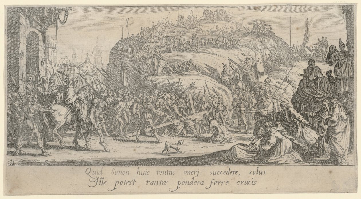 Christus draagt het kruis door Jacques Callot