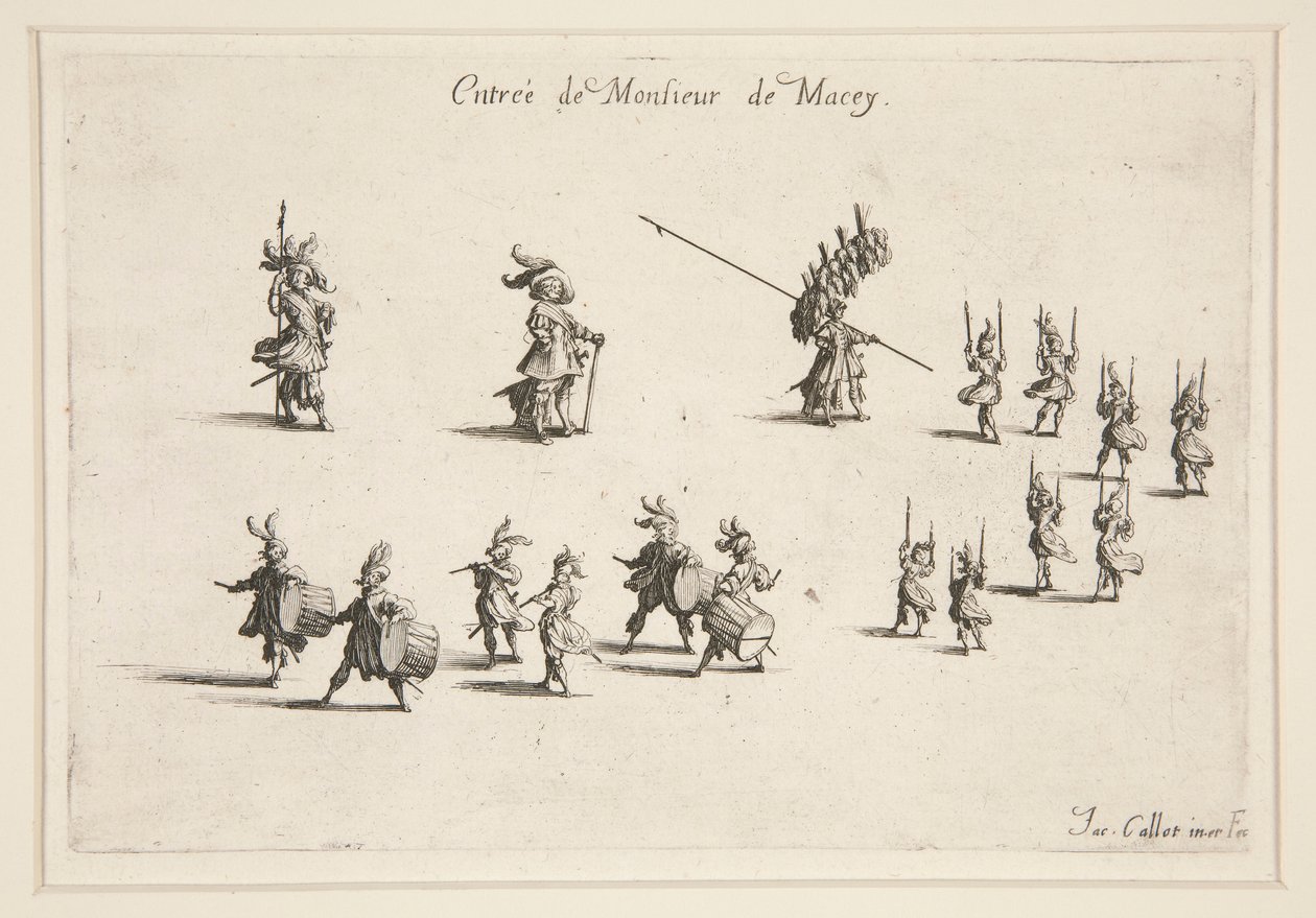 Gevecht bij de Barrière, Entree van M. de Macey door Jacques Callot