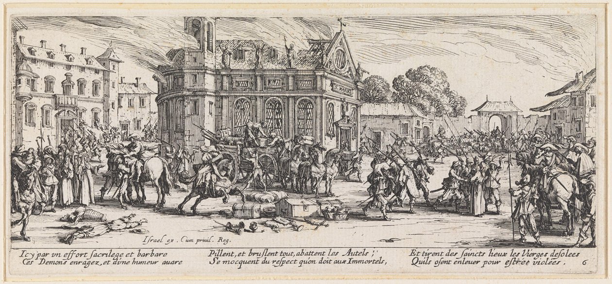 De roof van de kerkschatten door Jacques Callot