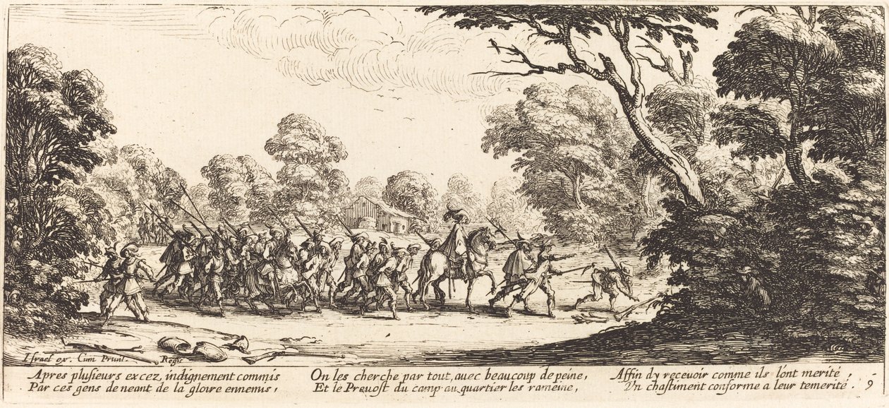 Ontdekking van de criminele soldaten door Jacques Callot