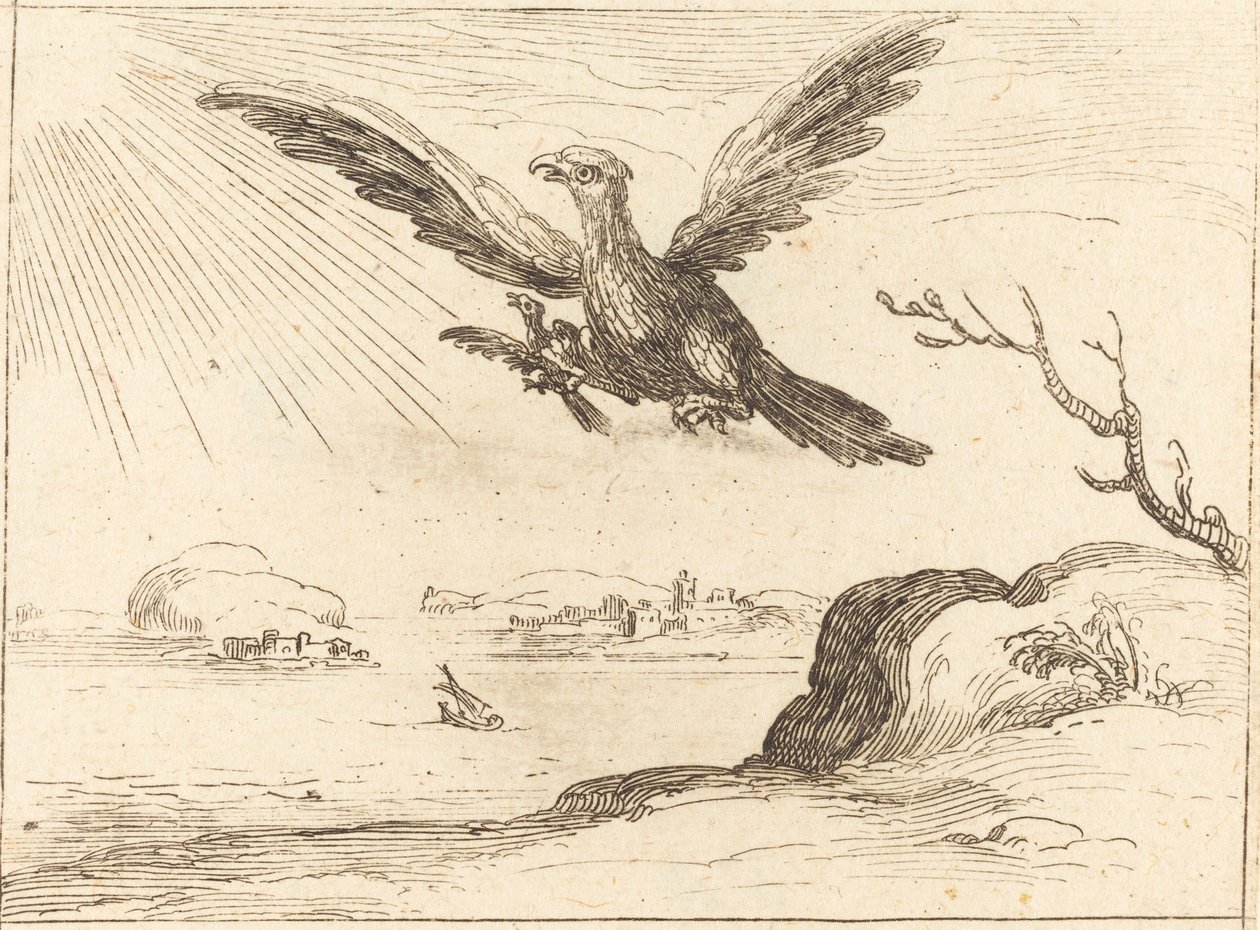 Adelaar en jongen door Jacques Callot