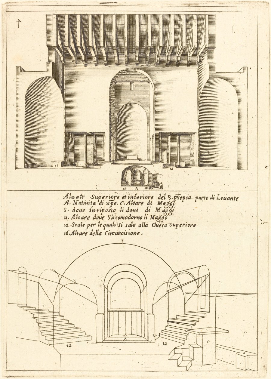Opstand van de Kerk van de Heilige Kribbe door Jacques Callot