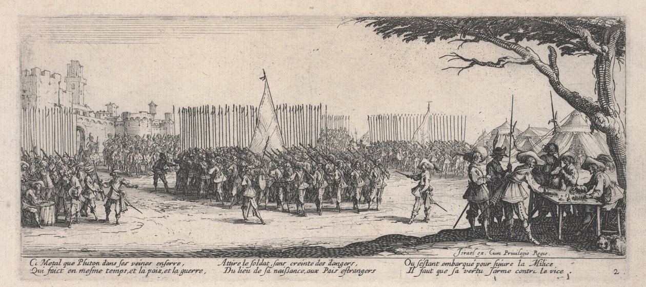 Inschrijving van de troepen, uit 