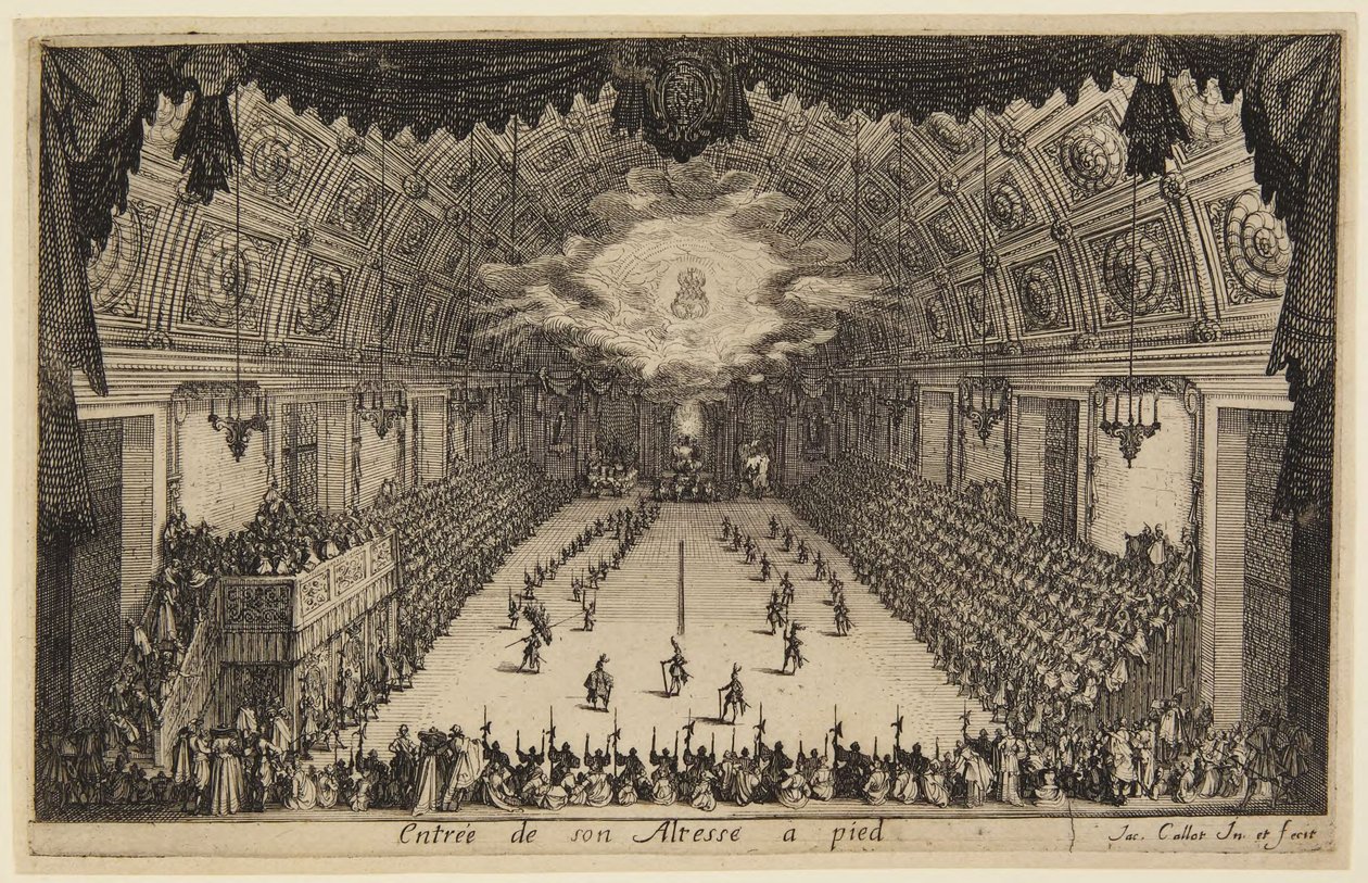 Toegang te voet, uit de serie „Het gevecht bij de barrière“ door Jacques Callot