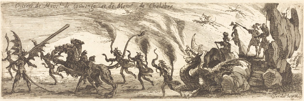 Ingang van M. de Couvonge en M. de Chalabre [extra plaat] door Jacques Callot