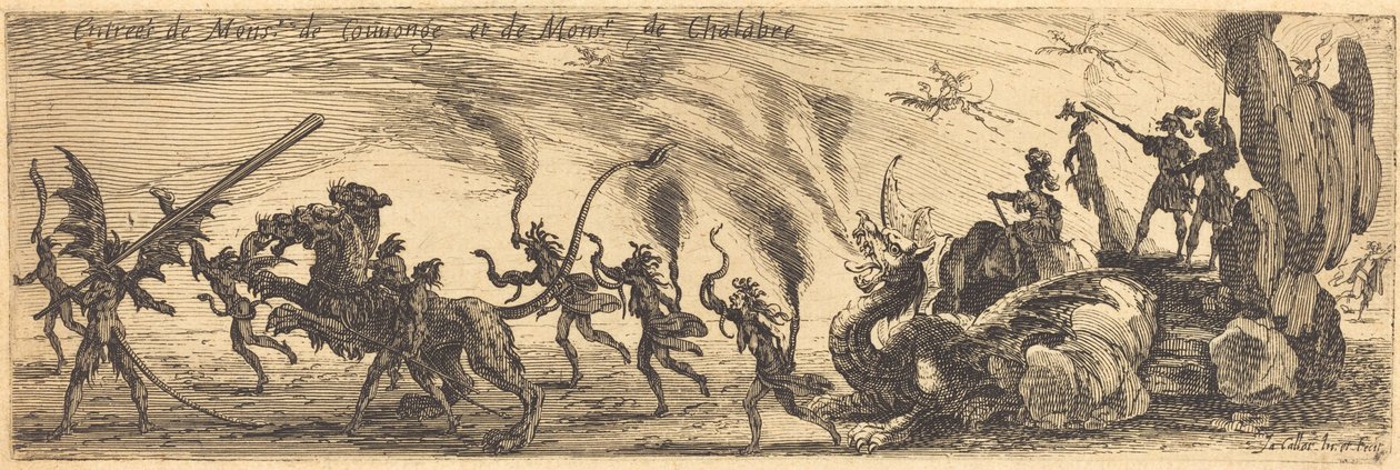 Intocht van M. de Couvonge en M. de Chalabre [extra plaat], 1627 door Jacques Callot