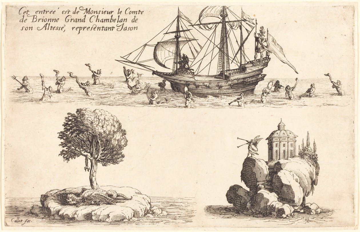 Intocht van M. le Comte de Brionne, Grootkamerheer van Zijne Hoogheid, Voorstellende Jason door Jacques Callot