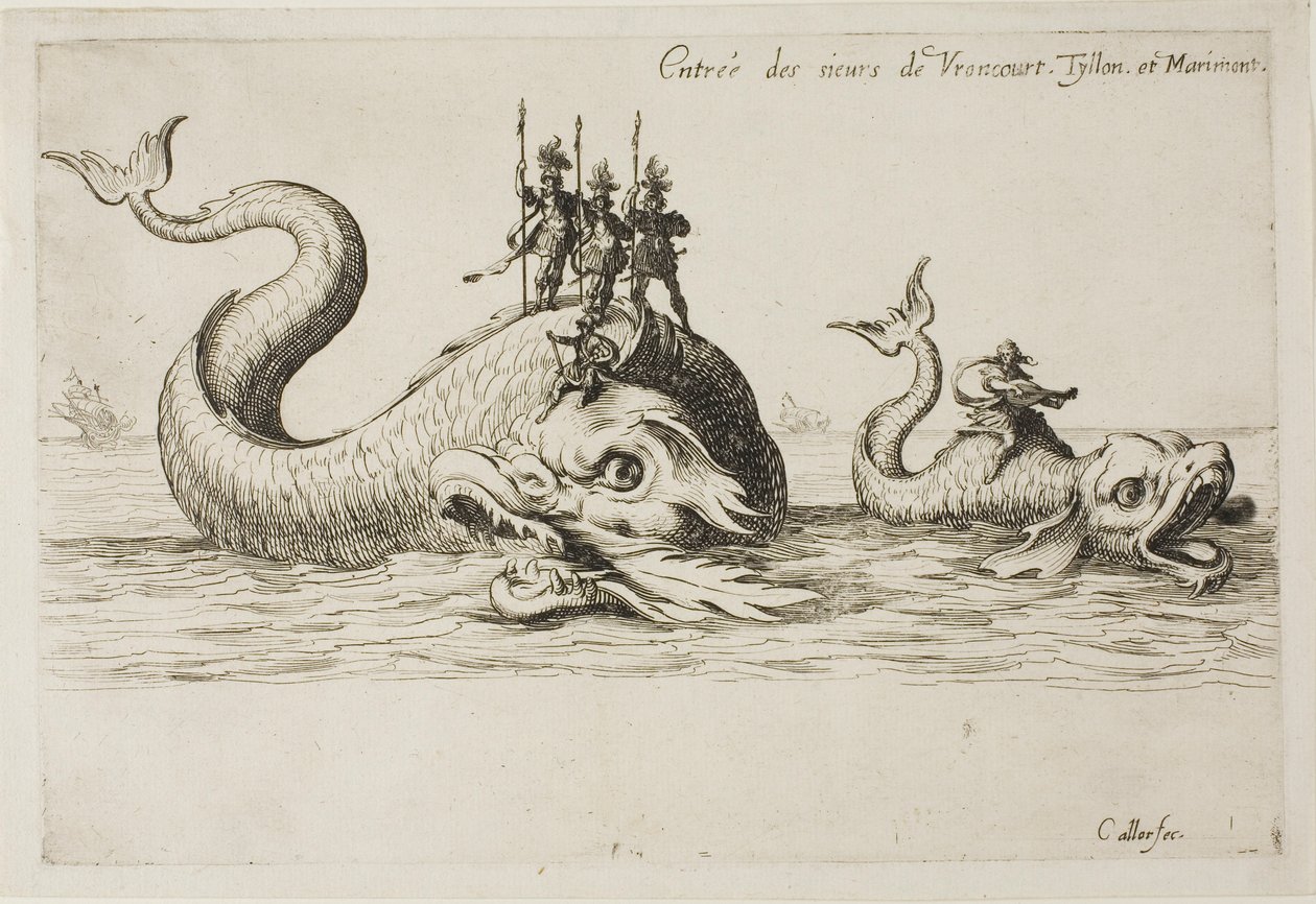 Toetreding van Mm. de Vroncourt, Tyllon en Marimont, uit Het gevecht bij de barrière door Jacques Callot