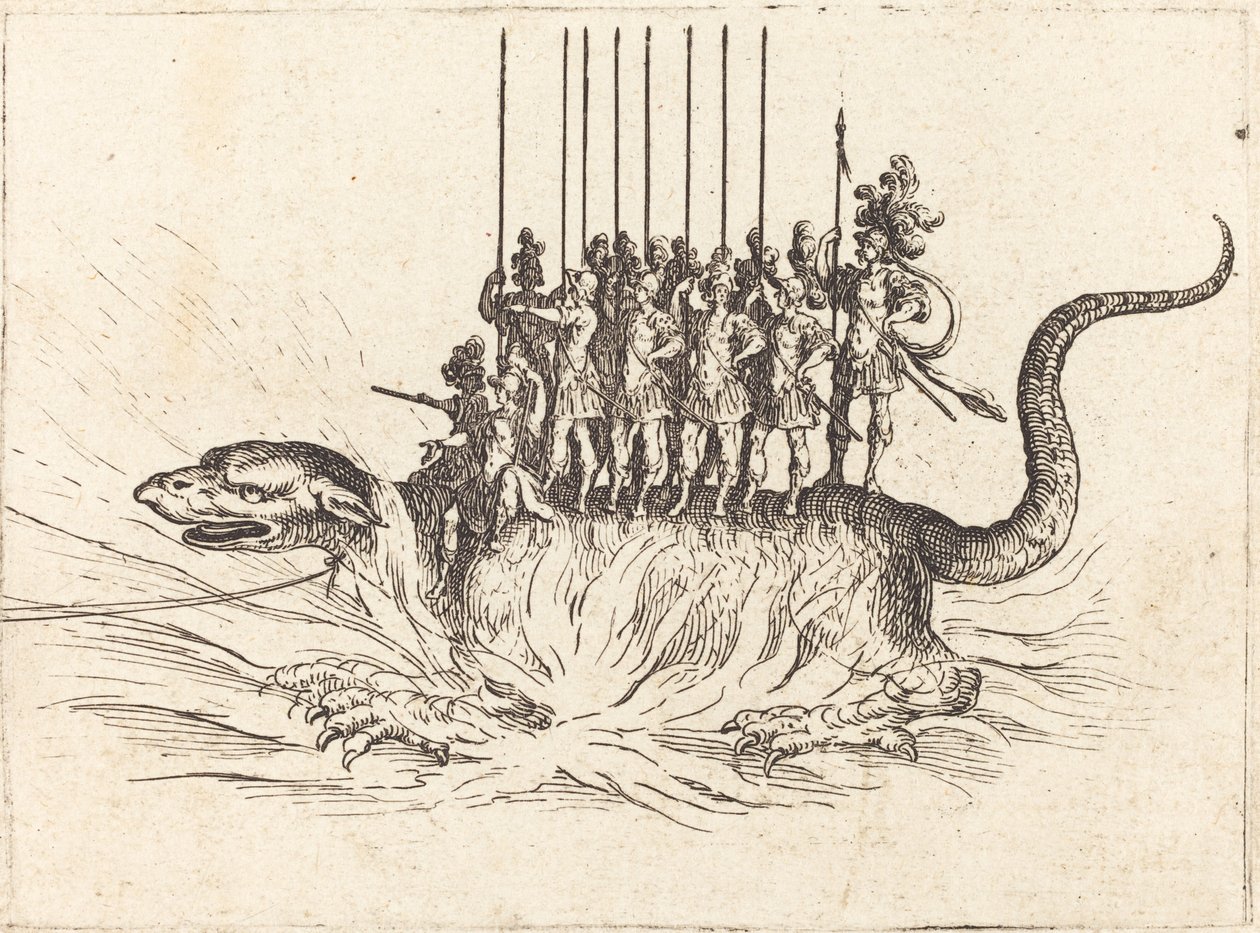 Intocht van Monseigneur Henry de Lorraine, Markies de Moy, onder de naam Pirandre door Jacques Callot