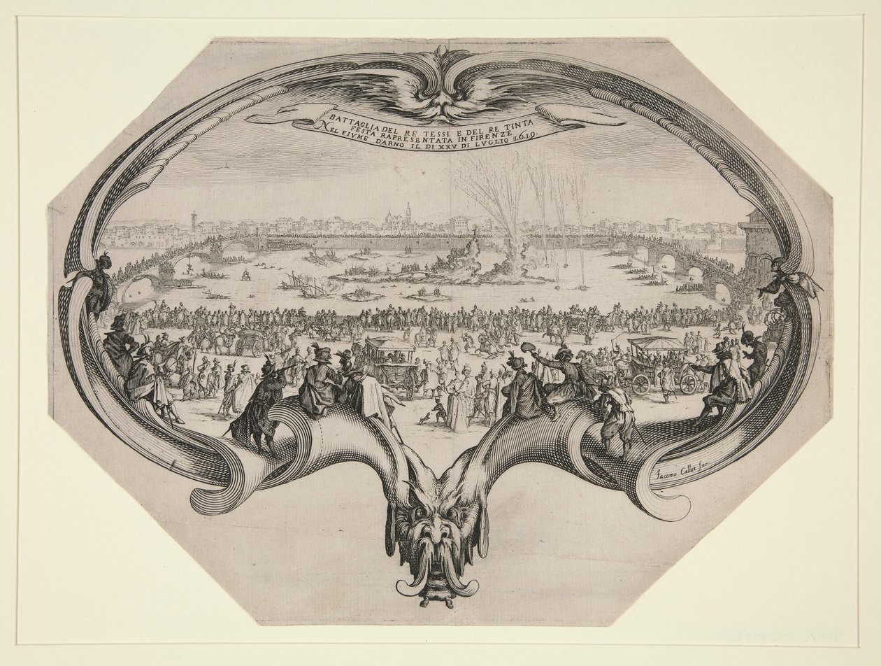 Festival van de ververs en wevers van Florence, 25 juli 1619 op de Arno door Jacques Callot