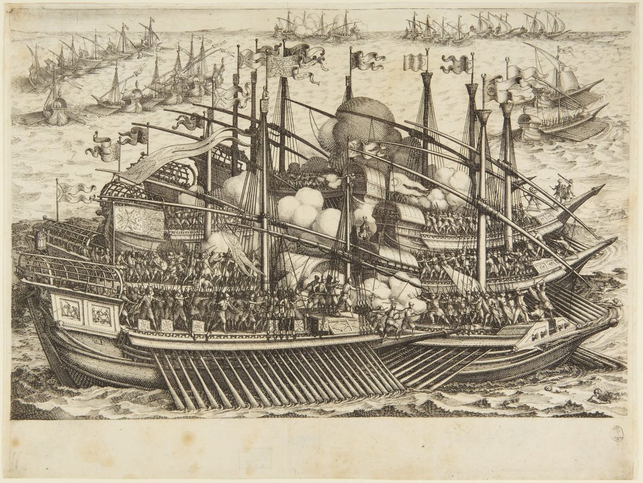 Eerste zeeslag door Jacques Callot