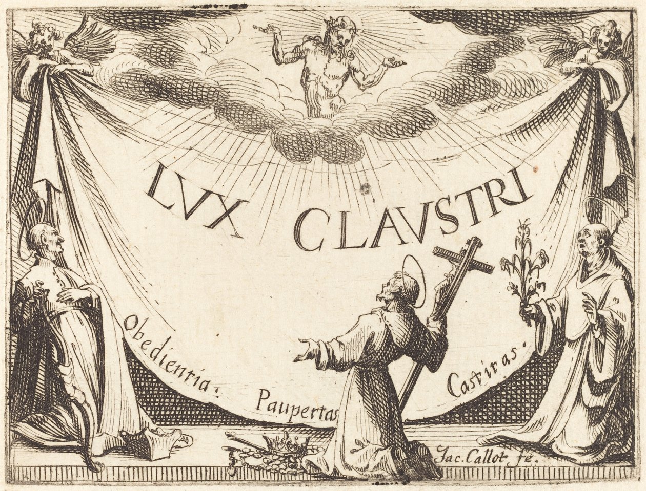 Frontispice voor "Het Licht van het Klooster" door Jacques Callot