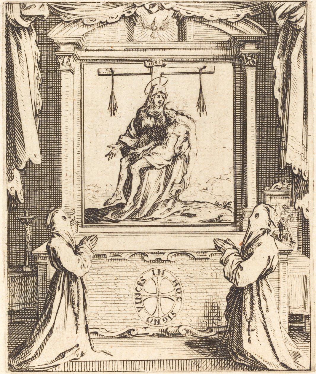 Frontispice voor De Orde van de Witte Boetelingen in Nancy door Jacques Callot