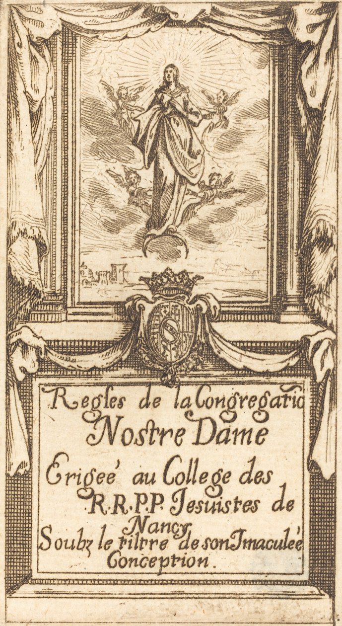 Frontispice voor De Regels van de Orde van Onze Lieve Vrouw door Jacques Callot