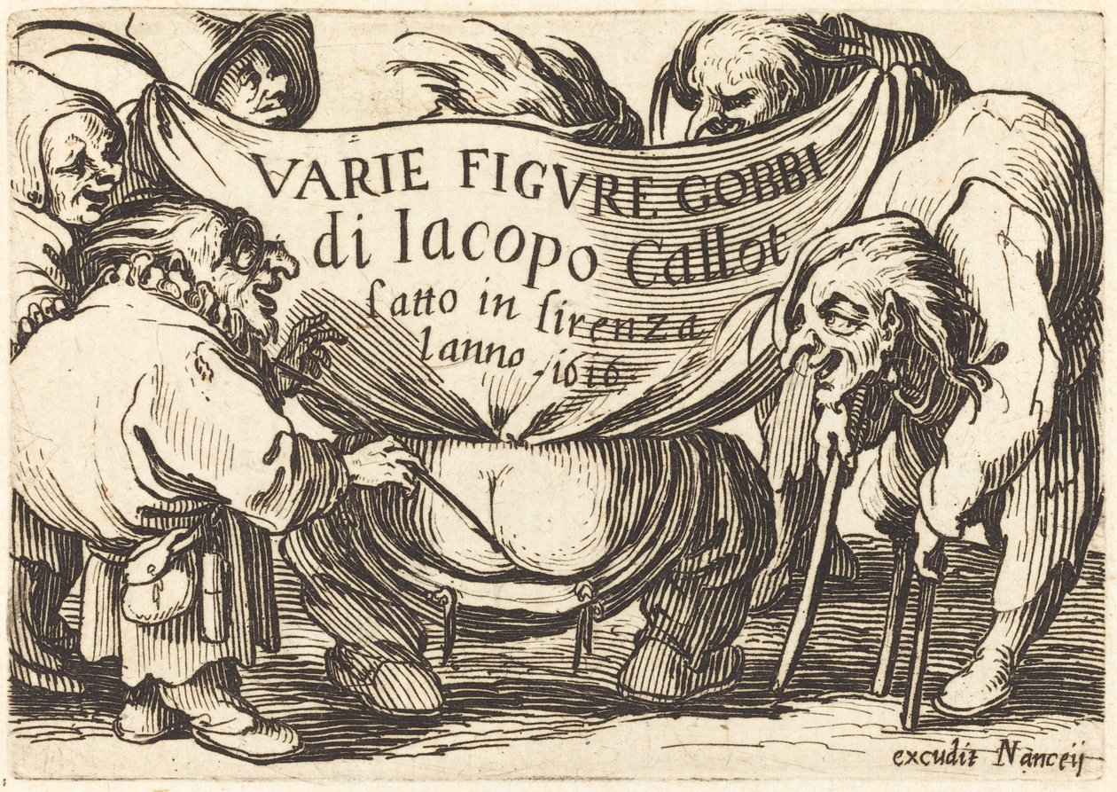 Frontispice voor "Varie Figure Gobbi" door Jacques Callot