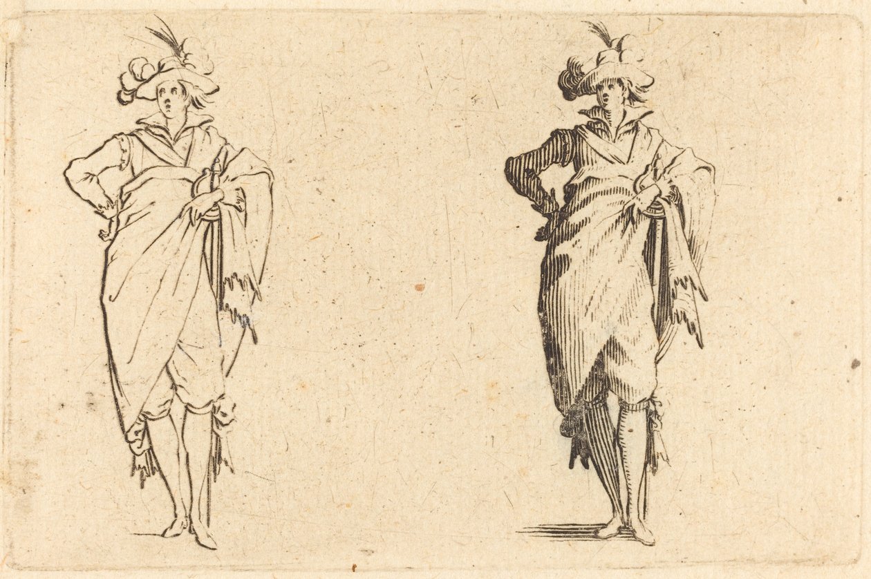 Heer Vooraanzicht met Hand op Heup door Jacques Callot