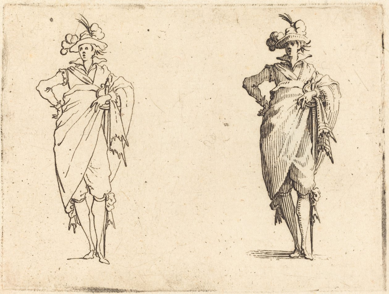 Heer Gezien van Voor met Hand op Heup door Jacques Callot