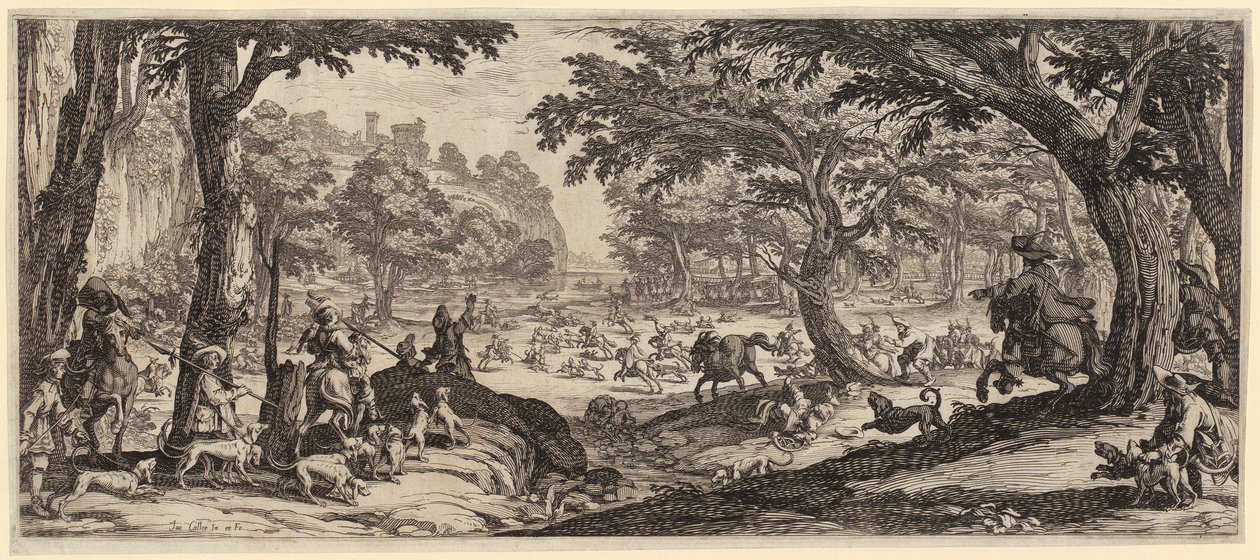Grote jacht door Jacques Callot