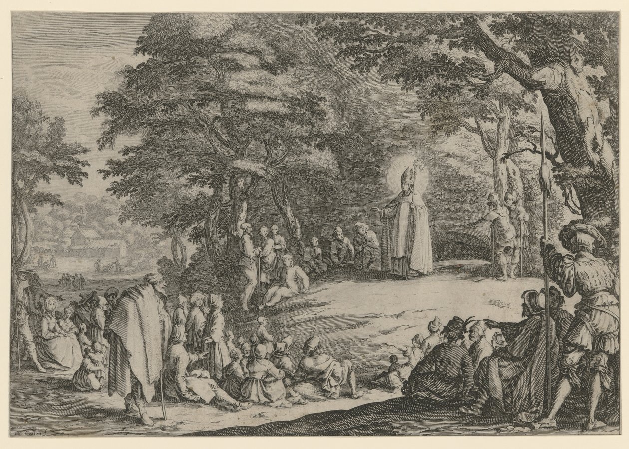 De heilige Amand van Maastricht door Jacques Callot