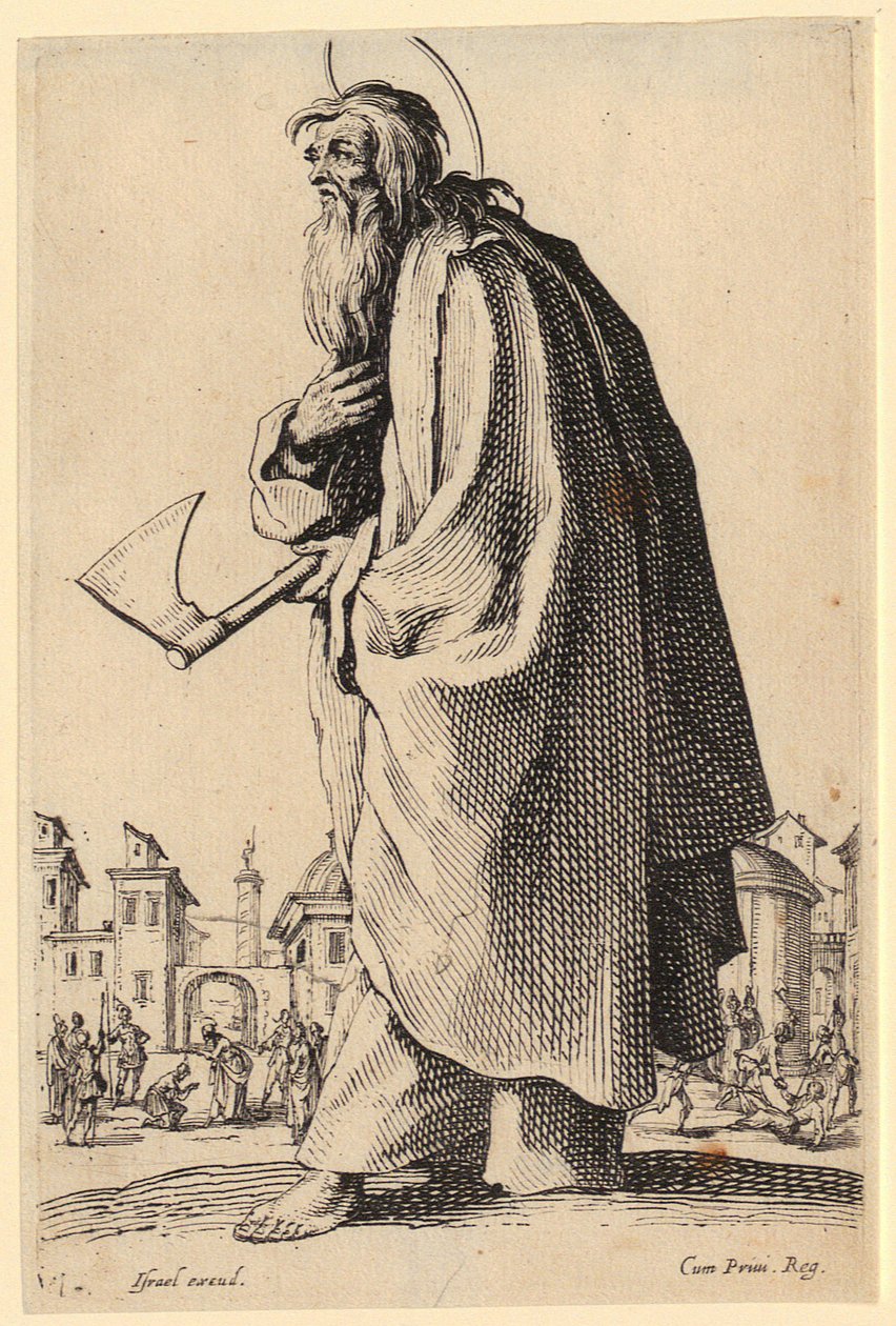 De heilige Bartholomeüs, blad 12 uit de serie „Jezus, de twaalf apostelen en Maria“ door Jacques Callot