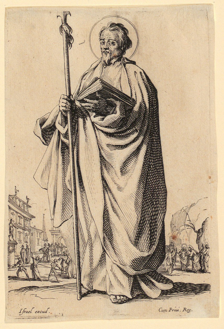 De heilige Paulus, blad 5 uit de serie „Jezus, de twaalf apostelen en Maria“ door Jacques Callot