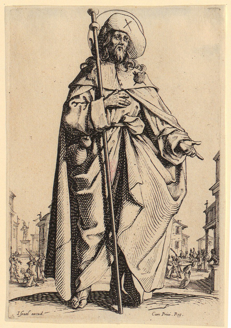 Sint-Petrus, blad 4 uit de reeks „Jezus, de twaalf apostelen en Maria“ door Jacques Callot