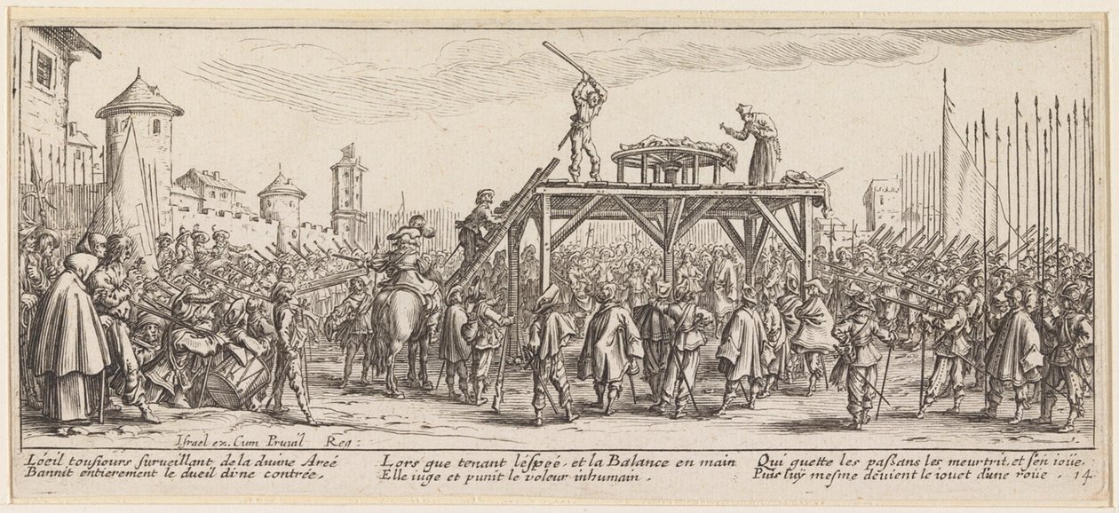 Het radbraken door Jacques Callot