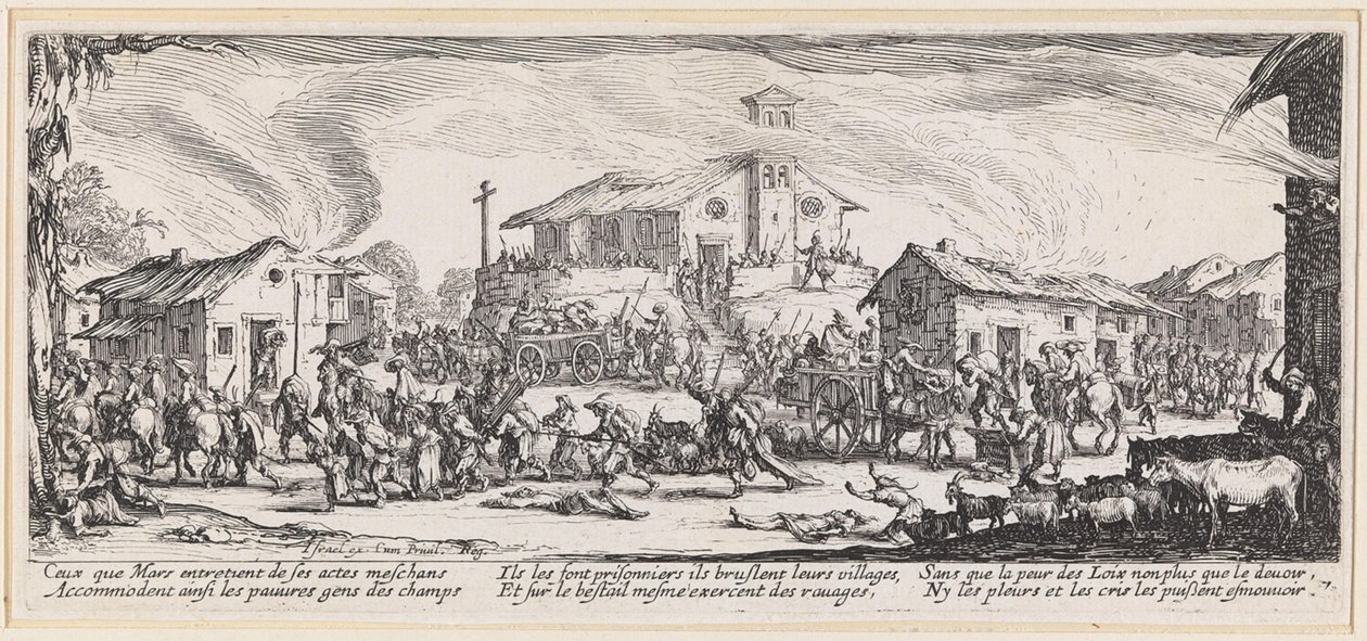 Het wegvoeren van de buit door Jacques Callot