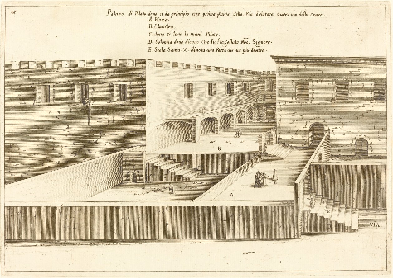 Huis van Pilatus door Jacques Callot