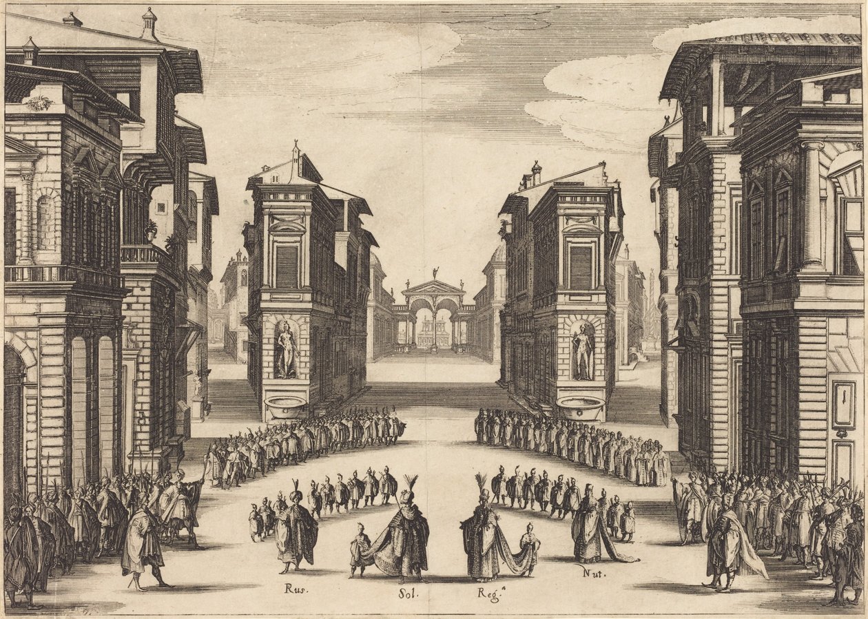 Il Solimano, akte II door Jacques Callot