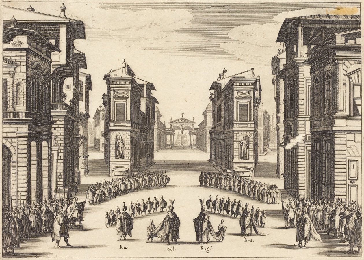 Il Solimano, akte II door Jacques Callot