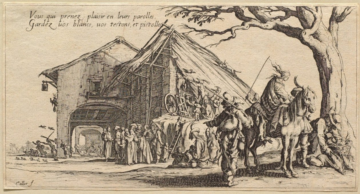De halte van de zigeuners: De waarzeggers door Jacques Callot