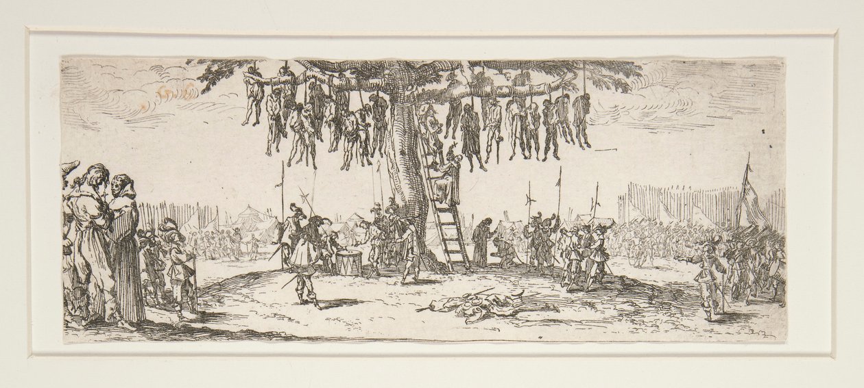 La pendaison uit Les grandes miseres de la guerre door Jacques Callot
