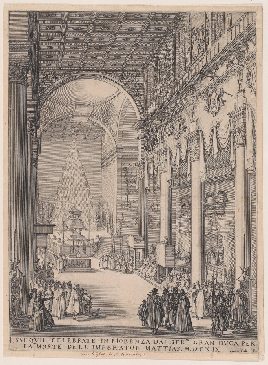 De katafalk van keizer Matthias, ook wel De kleine prediker, De grafkapel van Florence en Requiem van keizer Matthias genoemd door Jacques Callot