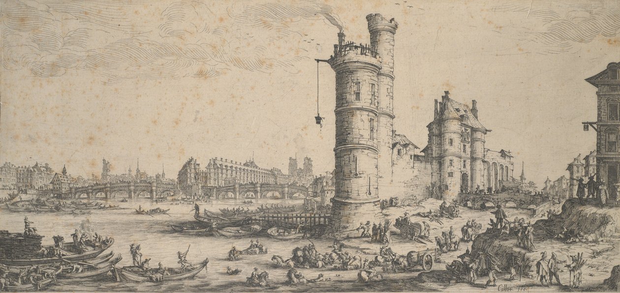 De Pont Neuf, Parijs door Jacques Callot