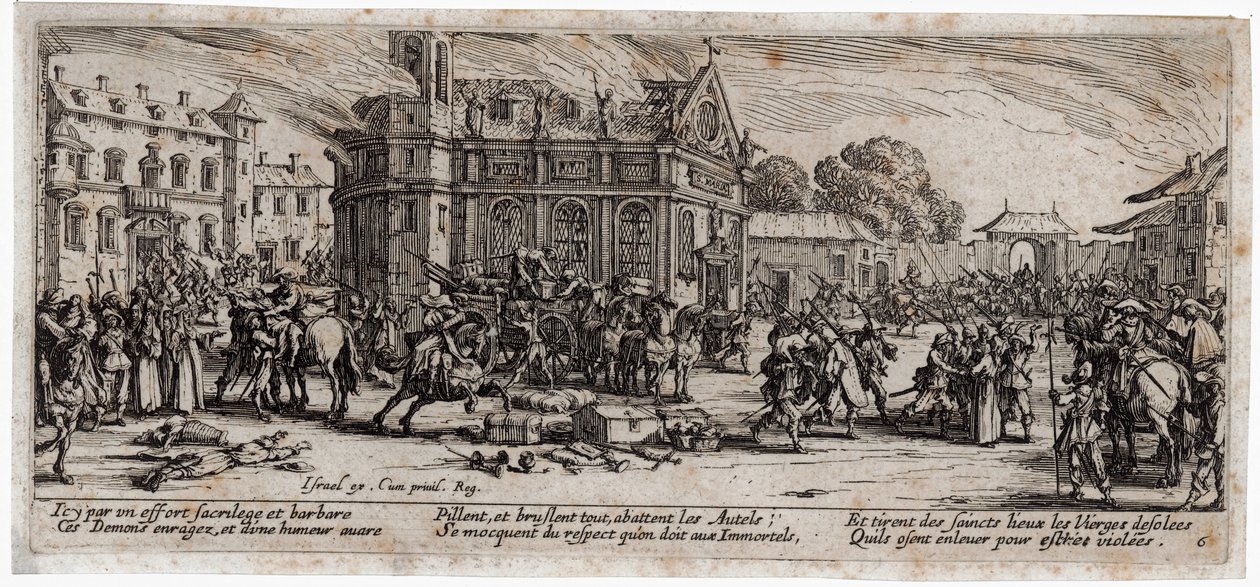De ellende en tegenspoed van de oorlog ... (gravure) door Jacques Callot