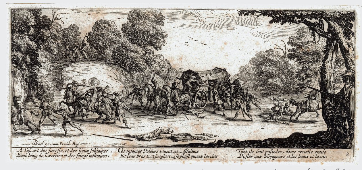 De ellende en tegenspoed van de oorlog ... (gravure) door Jacques Callot
