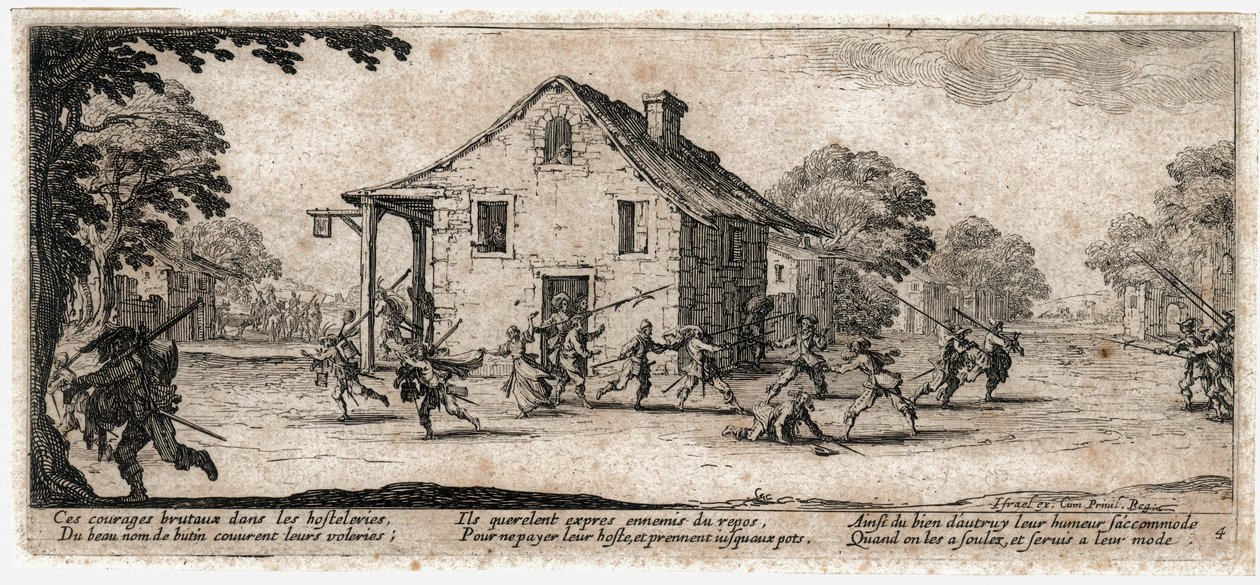 De ellende en tegenspoed van de oorlog ... (gravure) door Jacques Callot