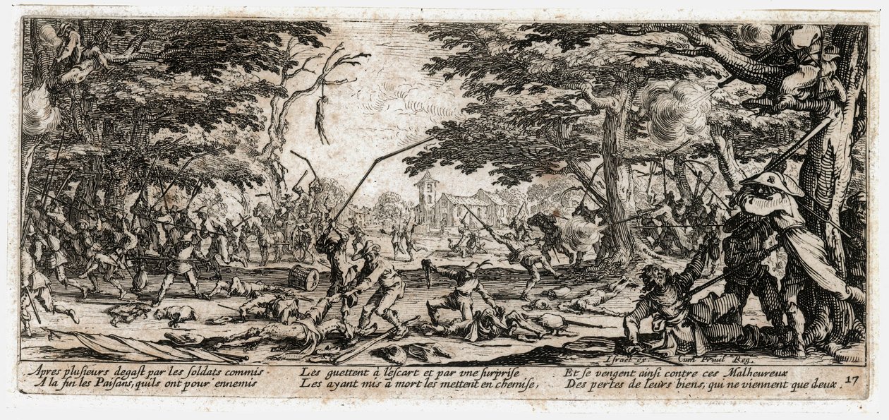 Les Miseres et les Malheurs de la Guerre ... (gravure) door Jacques Callot