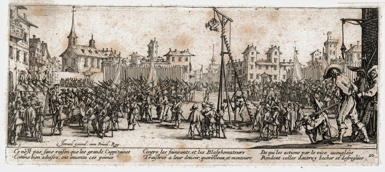 De ellende en tegenspoed van de oorlog ... (gravure) door Jacques Callot