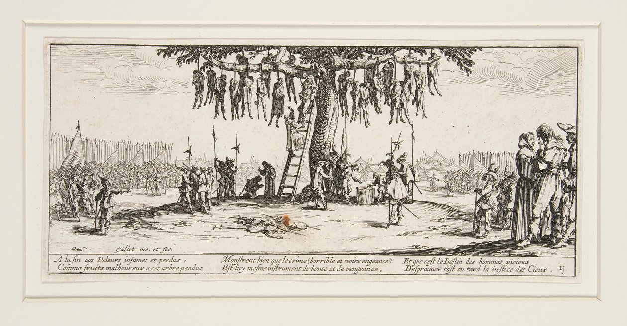 De grote ellende van de oorlog: No. 11 - De ophanging door Jacques Callot