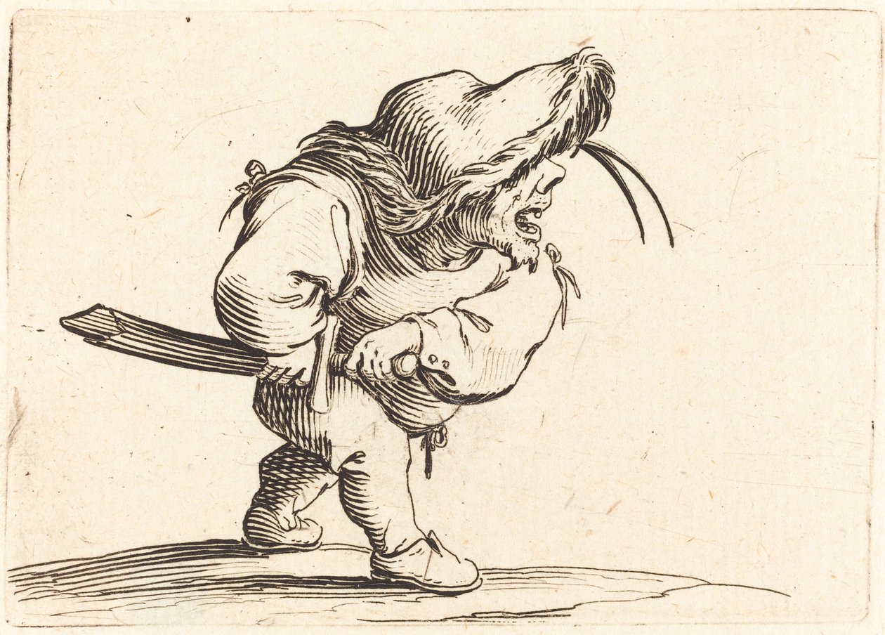 Man die Zich Voorbereidt om Zijn Zwaard te Trekken door Jacques Callot