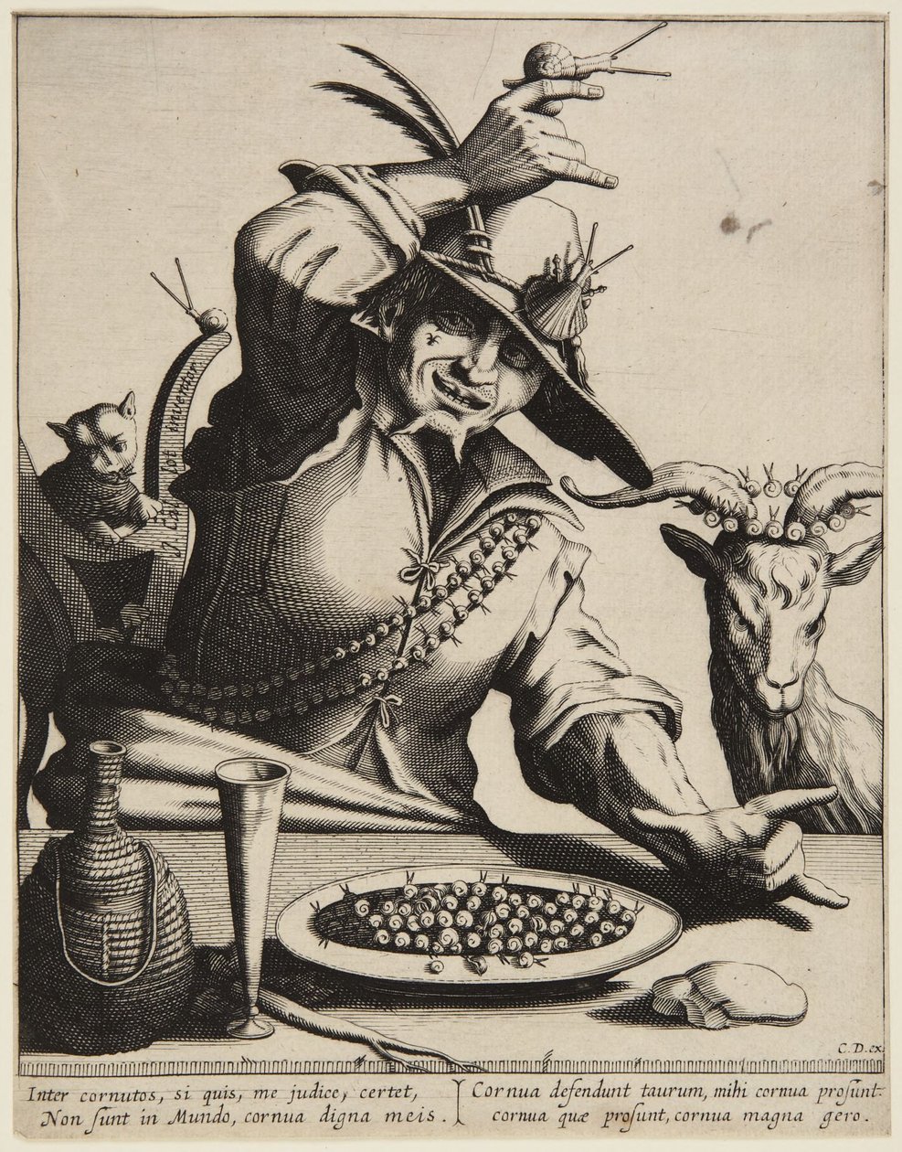 Man met slakken door Jacques Callot