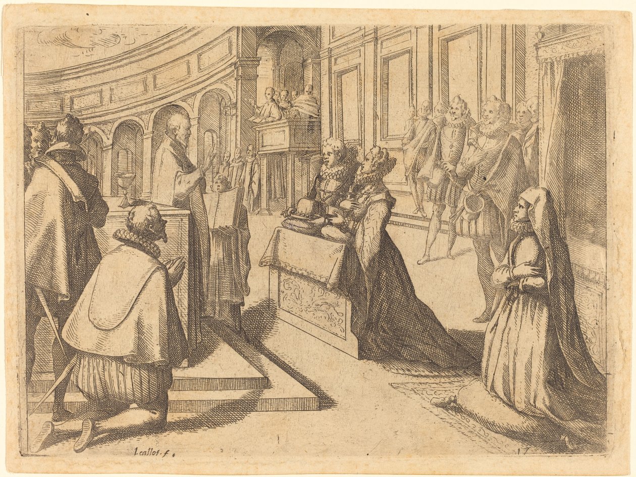 Huwelijk van Margaretha van Oostenrijk en Filips III door Jacques Callot